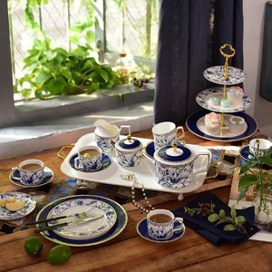 英式下午茶茶具套装轻奢骨瓷咖啡杯碟咖啡具家用创意茶具高级感