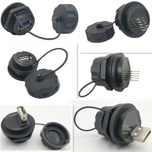 USB2.0 3.0防水公母插头插座 面板安装防水双公头母头 延长连接线