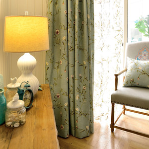 美式乡村田园窗帘客厅卧室落地窗棉麻遮光定制窗帘布现代简约成品