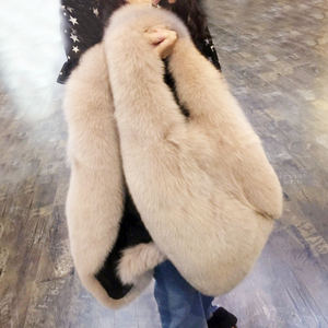 皮草马甲中长款女童亲子装冬季韩版女装仿狐狸毛修身显瘦坎肩外套