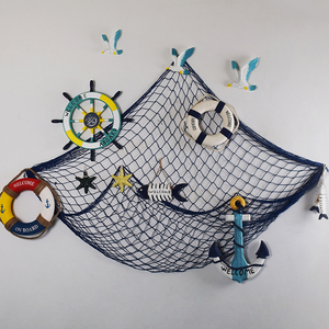 海洋风装饰幼儿园渔网地中海挂件ins房间装饰品网格照片墙背景墙