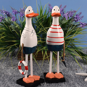 地中海风格情侣鸭子装饰摆件新房桌面摆设礼物可爱玩偶鸭拍照道具