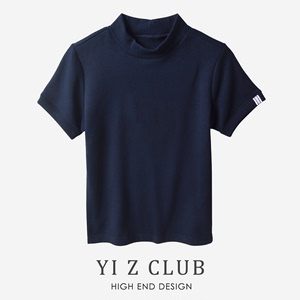 Yi Z CLUB 时尚运动方块字母印花抓绒小高领T恤上衣春夏女装0.12