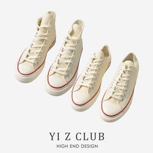 Yi Z CLUB 经典美式街头风系带高帮低帮帆布鞋运动鞋男女情侣鞋子