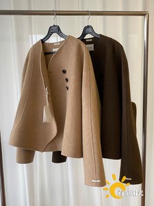 【首尔阳光】韩国东大门代购WEME家秋冬新款羊毛呢大衣短外套