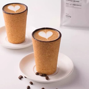 燕麦曲奇杯巧克力牛奶杯网红创意零食饼干情人节咖啡可以吃的杯子