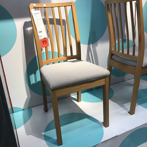 宜家IKEA伊克多兰椅子餐椅靠背椅就餐椅实木椅子靠背椅子带软垫新
