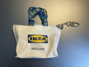 IKEA宜家克诺里格袋零钱包钥匙包网红收纳袋卡包钱袋白色购物挂饰