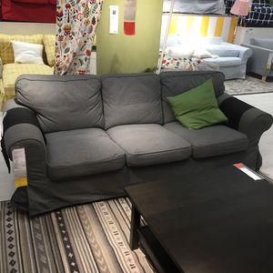 正品IKEA宜家爱克托客厅现代简约布艺小户型三人会客办公沙发拆洗