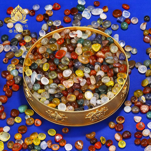 天然彩色玛瑙石修曼扎盘宝石装宝瓶佛塔用品天然七宝石玛瑙石1斤