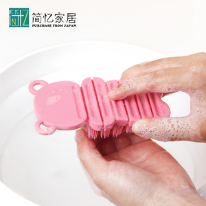 日本AISEN儿童洗手刷可弯曲指甲清洁刷美甲指缝刷子按摩刷洗脚刷
