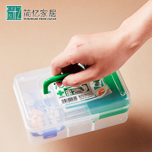 日本进口迷你急救箱便捷学生小药箱家用小薬箱药品收纳盒医药箱