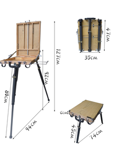 艺善画材 油画箱 35乘47厘米轻便版油画写生箱 油画架 专业级
