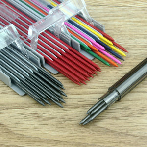 特粗2mm自动笔铅芯 2H/HB/2B/3B/4B/6B红/蓝/黄等2.0*120彩芯黑芯