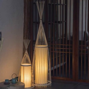 中式网红竹编落地灯民宿侘寂风塌塌米床头灯家居客厅创意日式台灯