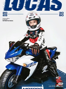 23年展会新款机车赛车手道具背景服装摩托车摄影大童潮拍服装影楼
