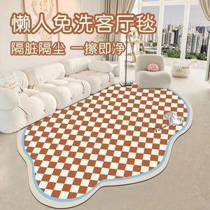 客厅地毯pvc可擦免洗茶几垫简约异形家用网红卧室地垫满铺床边毯