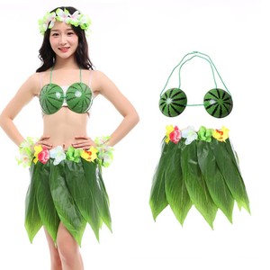 夏威夷草裙舞裙子树叶成人草裙叶子裙野人表演服饰环保仿真树叶裙