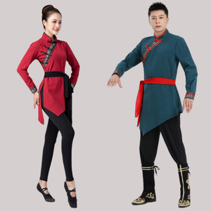 男女新款舞台表演艺考蒙古舞蹈演出服装服饰练功服新式民族蒙族舞