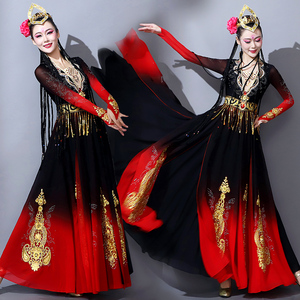 新疆舞蹈演出服成人维吾族维吾尔族古丽新疆舞维族女童舞蹈服服装