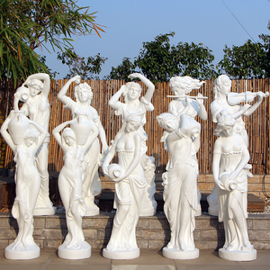 流水喷泉雕塑大型天使家居客厅摆件复古仿石膏人物雕像装饰艺术品
