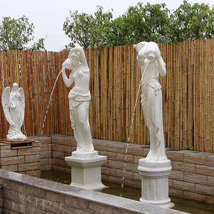 财富女神欧式人物玻璃钢雕塑别墅花园景观鱼池装饰品流水喷泉摆件