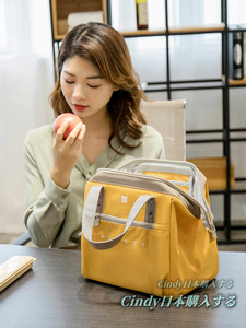 日本代购GP手提包保温袋铝箔加厚便当袋饭盒袋子带饭包上班族餐包