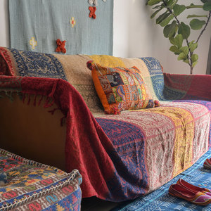 尼泊尔复古针织毯子外贸床单休闲毯民族风沙发毯防猫抓民宿搭毯