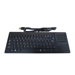恒煜K-818超薄一体化工业机房电脑小键盘有线USB接口带触摸板鼠标