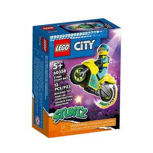LEGO 60358 乐高积木玩具 CITY城市系列二次元特技摩托车飞轮驱动