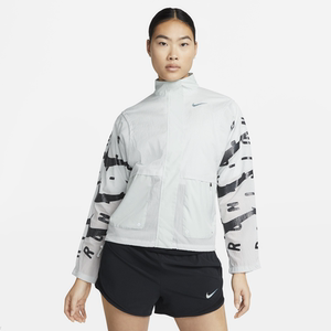 Nike/耐克女银色印花logo立领舒适透气拉链夹克外套DX0326-034