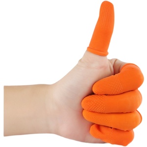 一次性乳胶橡胶防护防滑手指套橙色白色麻点农业劳保作业手指头套