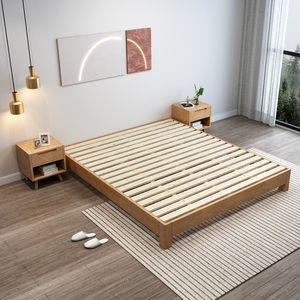 实木床简约现代双人床铺日式榻榻米无床头单人床1米2定制民宿床架