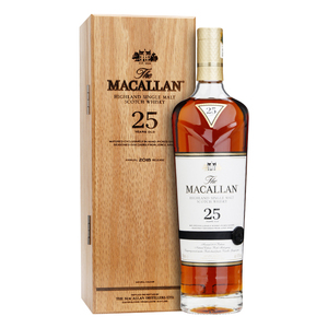 行货麦卡伦25年 Macallan 雪莉桶苏格兰单一麦芽威士忌洋酒700mL