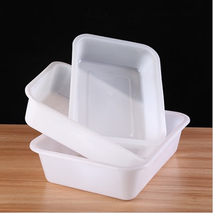 塑料盒子白色长方形麻辣烫展示盒超市货架收纳筐食品零食菜盒子