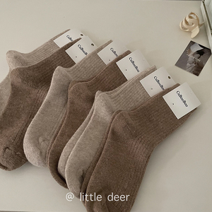 袜子女中筒长袜秋冬季燕麦色粗针袜子加厚情侣保暖羊毛棉袜堆堆袜