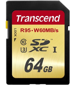 Transcend/创见SD卡64G单反相机MLC SDXC 64GB写入60M UHS-I U3SD