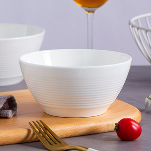 北欧风波纹创意骨瓷碗白色景德镇陶瓷餐具面碗汤碗家用简约米饭碗
