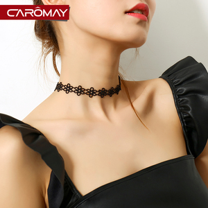韩版蕾丝花朵颈链 女锁骨链短款choker简约脖子饰品颈带个性项链