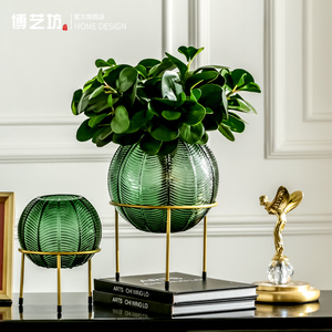 创意玻璃花瓶透明插花现代风格北欧家居客厅家用软装饰品轻奢摆件