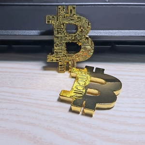 比特B镂空立体金属纪念币盒装挂件男以太坊金币货币礼品bitcoin