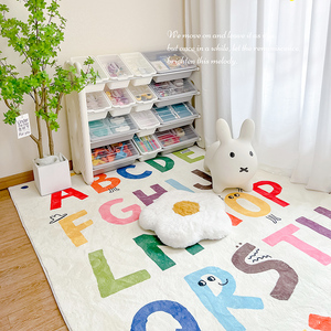 儿童字母地毯爬爬垫卡通加厚客厅长方房间卧室床边可爱益智地垫