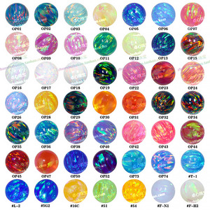 合成澳宝无孔珠子裸石组合 多色变彩炫彩色人造欧泊圆珠球形Opal
