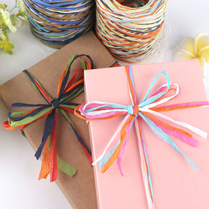彩色拉菲纸绳 手工DIY编织绳烘焙包装带 礼品盒绕绳拉菲草装饰绳