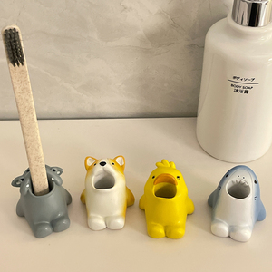 ins创意卡通动物牙刷架儿童可爱浴室卫生间牙具座置物架摆件装饰
