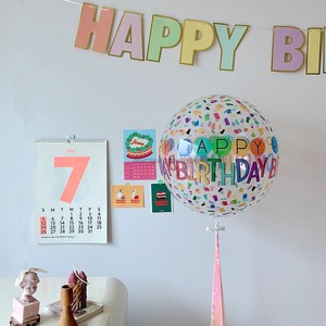 4D立体氦气飘空气球生日拍照道具装饰装扮百天周岁成人礼布置桌飘
