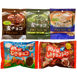 日本进口零食品日幸制果拿铁抹茶小麦米花代可可脂巧克力豆面包干