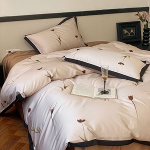 江南中国风天丝棉数码印花四件套1.5米床单被子套新中式床上用品