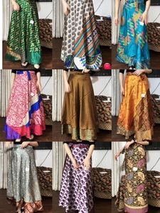 尼泊尔一片式植物丝双面裹裙 多种穿法裹裙 海外代购不退不换