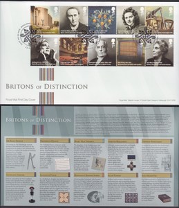 英国邮票2012年杰出人物名人10全首日封 音乐家 建筑师 女英雄